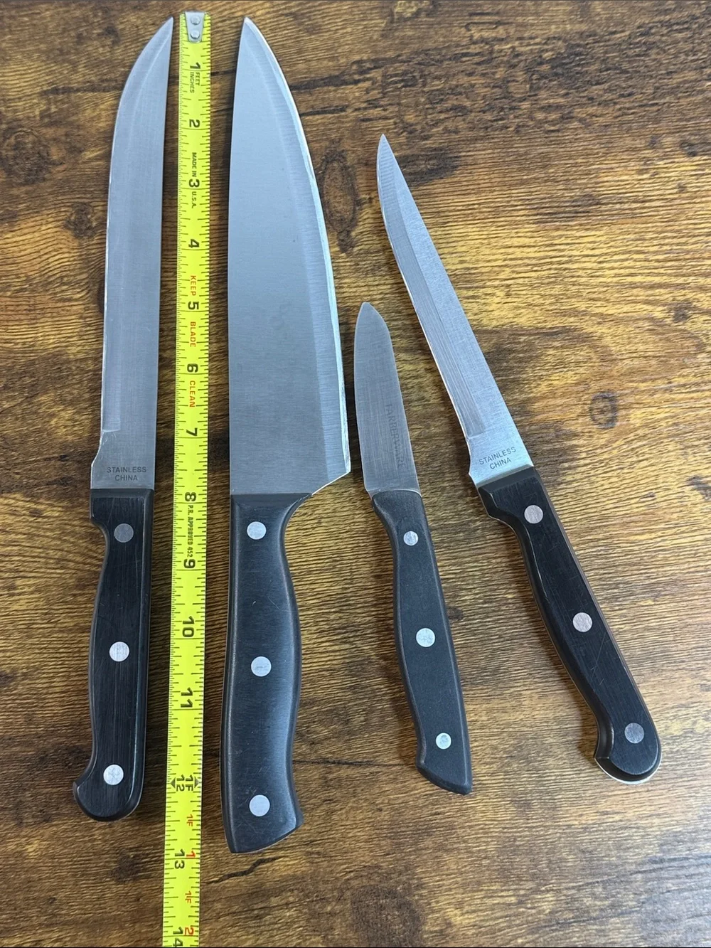 Professional Black-Handle Kitchen Knife Set – Precision Cutting Blades